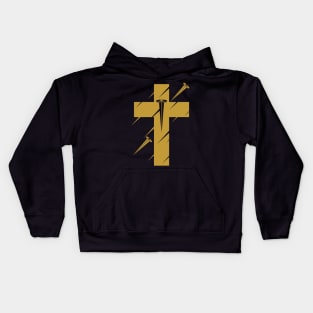 The cross of Jesus Christ pierced with nails Kids Hoodie